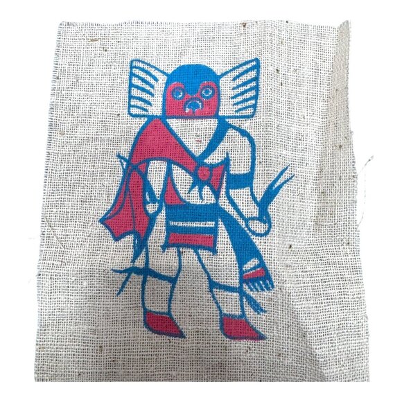 Vintage Kachina Doll Dancer 12 Pc Printed Fabric Squares Craft Napkin Coaster - Picture 2 of 5